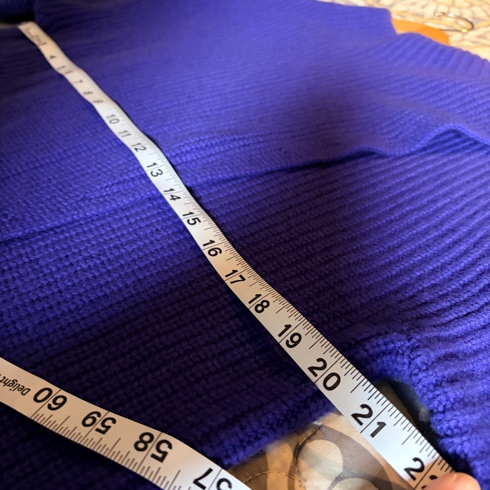 Athleta Wool, Cashmere Purple Azalea Chunky Mock Neck Cross over Sweater, Medium - Picture 10 of 11